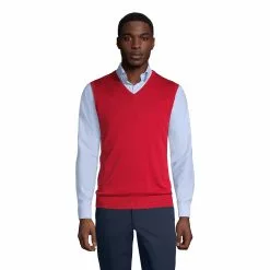 Lands' End Men's Cotton Modal Fine Gauge Sweater Vest