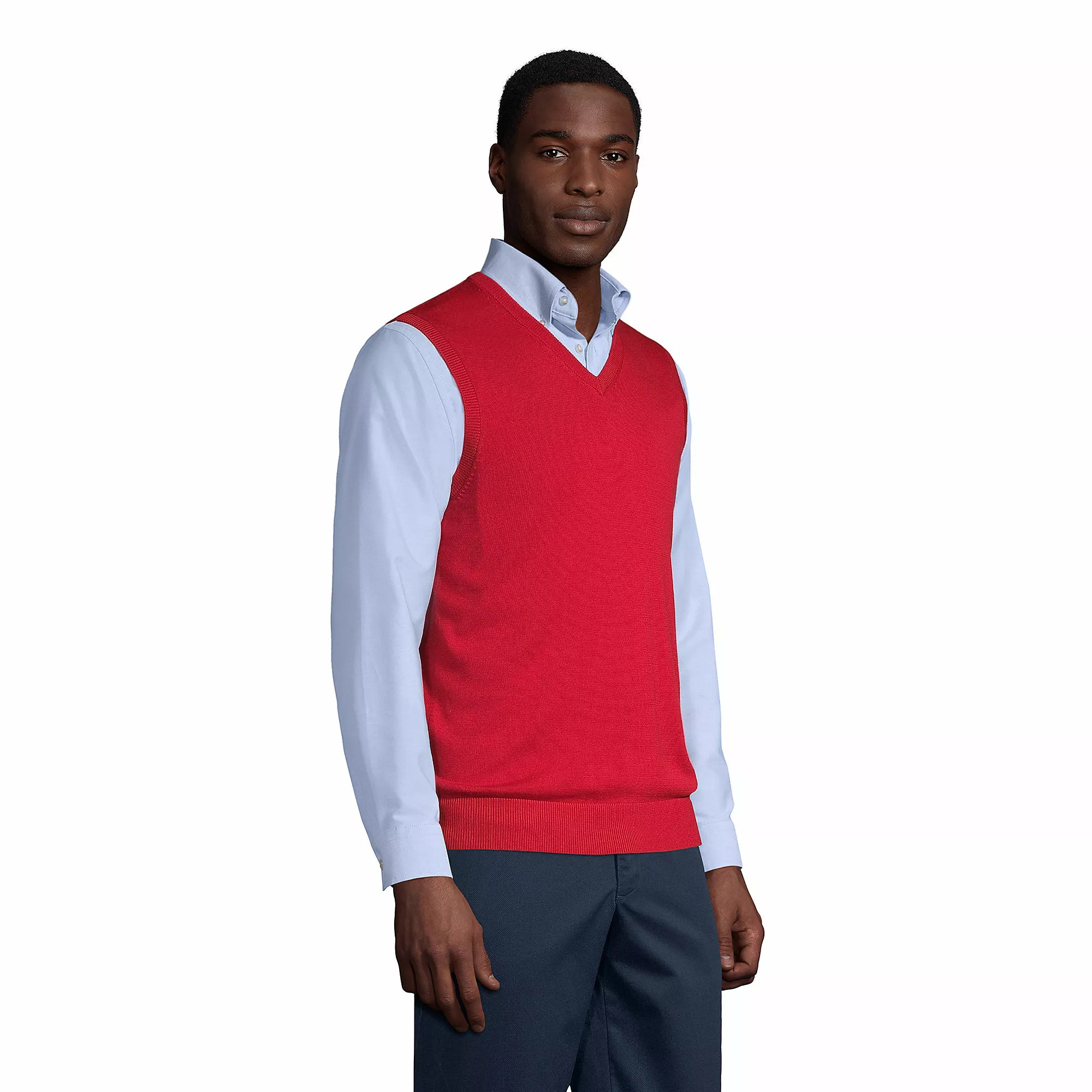 Lands' End Men's Cotton Modal Fine Gauge Sweater Vest - Image 3