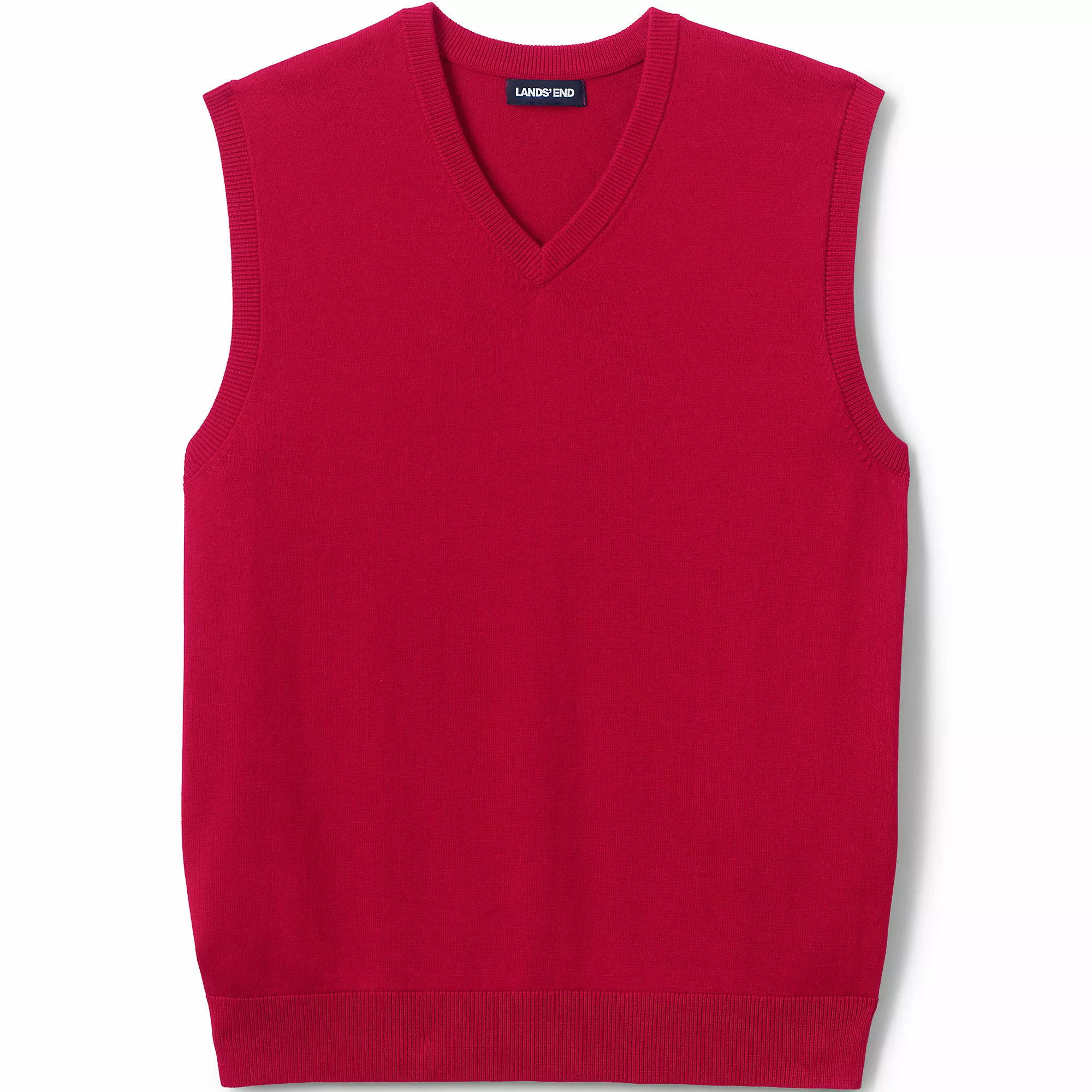 Lands' End Men's Cotton Modal Fine Gauge Sweater Vest - Image 5