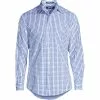 Lands' End Men's Big Long Sleeve Straight Collar Patterned Broadcloth Shirt