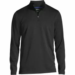 Lands' End Men's Big Textured Quarter Zip Pullover
