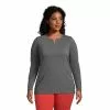Lands' End Women's Plus Size Cotton Polyester Long Sleeve Tunic With Pockets