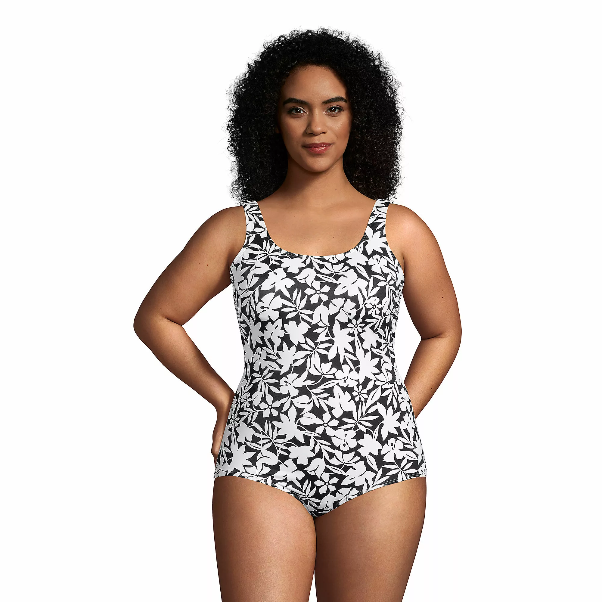 Lands' End Women's Plus Size Chlorine Resistant Tugless One Piece Swimsuit Soft Cup - Image 3