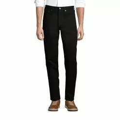 Lands' End Men's Traditional Fit Black Jeans