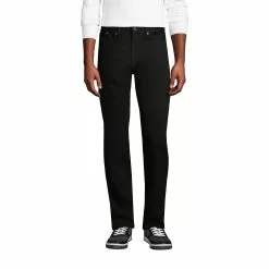 Lands' End Men's Comfort Waist Black Jeans