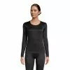 Lands' End Women's Silk Interlock Thermal Long Underwear Top Base Layer Crewneck Shirt