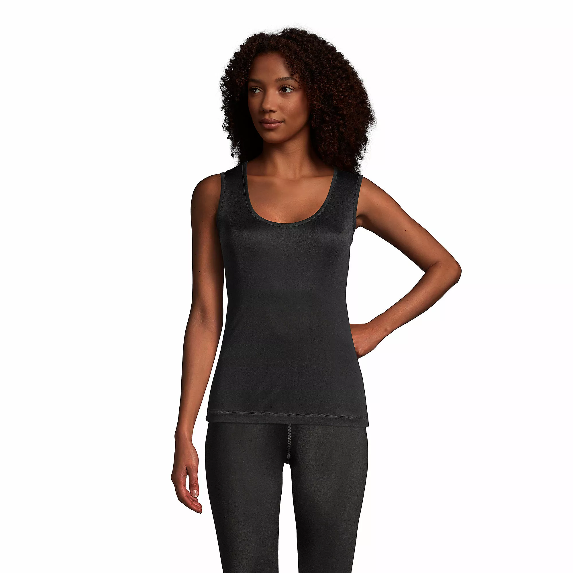 Lands' End Women's Silk Interlock Thermal Long Underwear Base Layer Tank Top