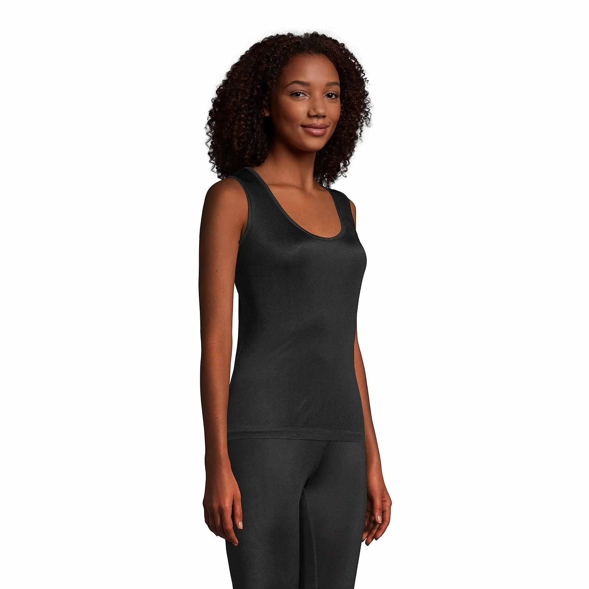 Lands' End Women's Silk Interlock Thermal Long Underwear Base Layer Tank Top - Image 3