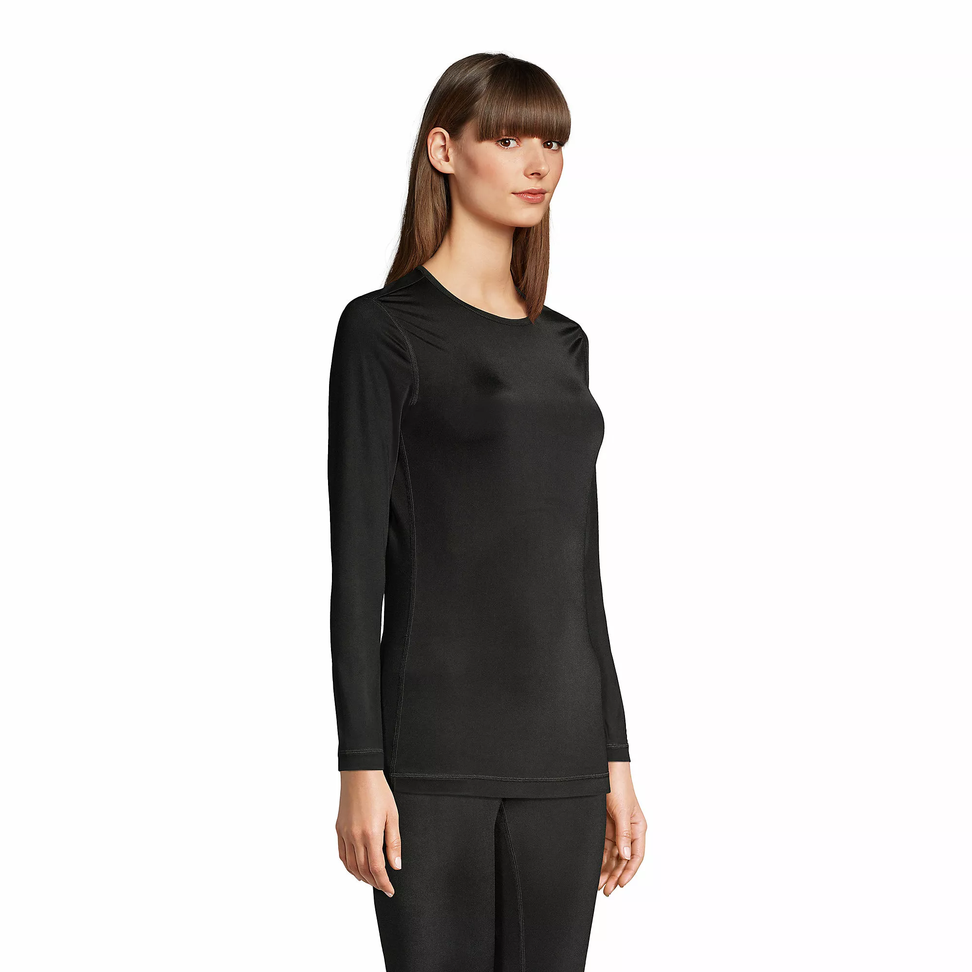 Lands' End Women's Thermaskin Heat Thermal Top Base Layer Long Underwear Crewneck Shirt - Image 3