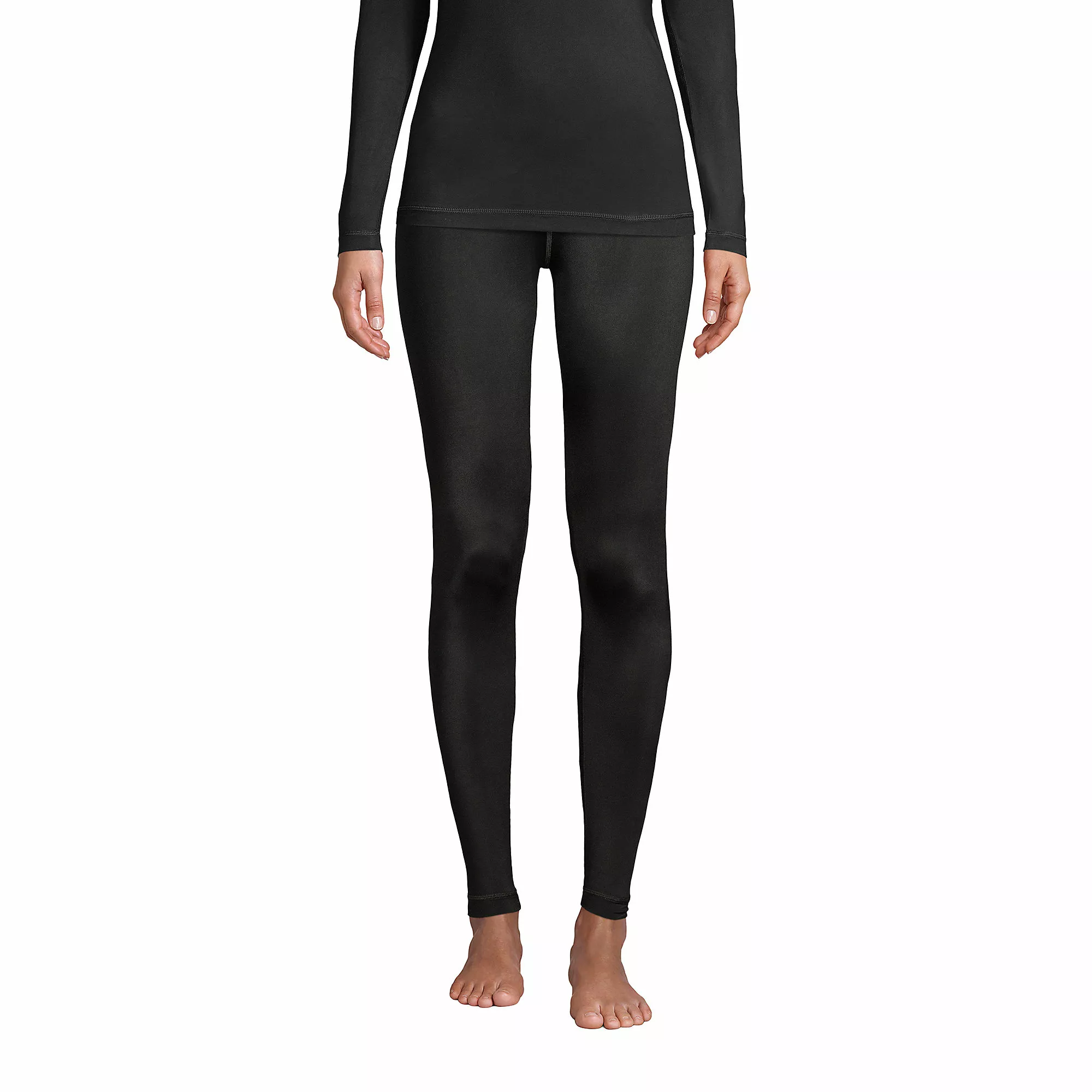 Lands' End Women's Thermaskin Heat Base Layer Thermal Pants Long Underwear Leggings