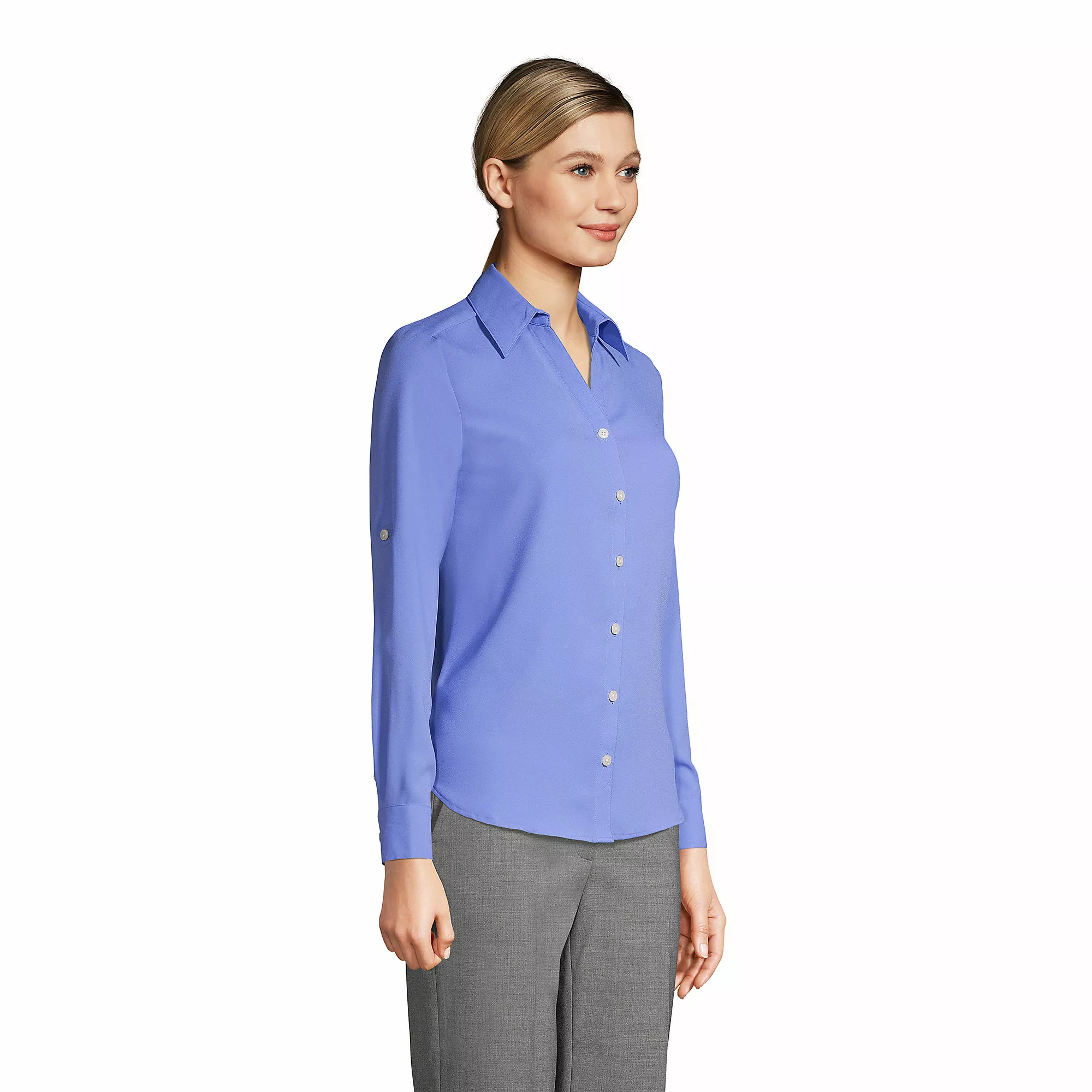 Lands' End Women's Long Sleeve Crepe Blouse - Image 3
