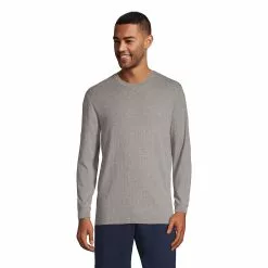 Lands' End Men's Knit Rib Crewneck Pajama Shirt