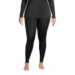 Lands' End Women's Plus Size Silk Interlock Thermal Pants Long Underwear Base Layer Leggings