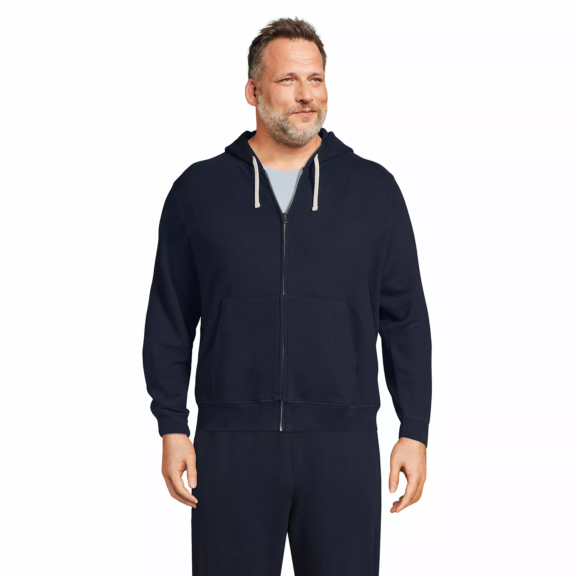 Lands' End Men's Big And Tall Long Sleeve Serious Sweats Full-Zip Hoodie