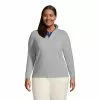 Lands' End Women's Plus Size Thermacheck 100 Fleece Quarter Zip Pullover Top