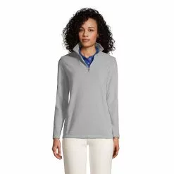 Lands' End Women's Thermacheck 100 Fleece Quarter Zip Pullover Top