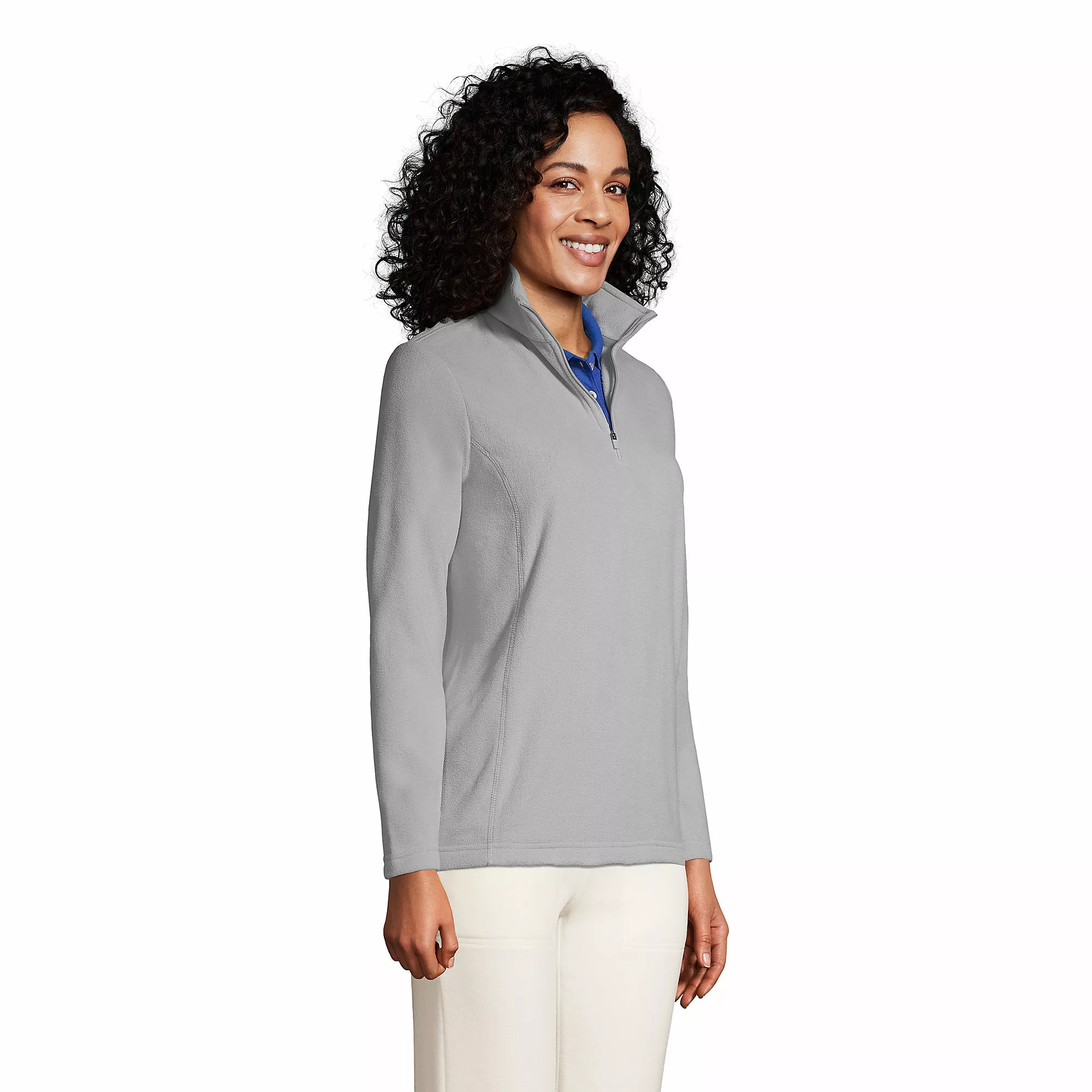 Lands' End Women's Thermacheck 100 Fleece Quarter Zip Pullover Top - Image 3