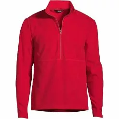 Lands' End Men's Big Thermacheck 100 Fleece Quarter Zip Pullover Top