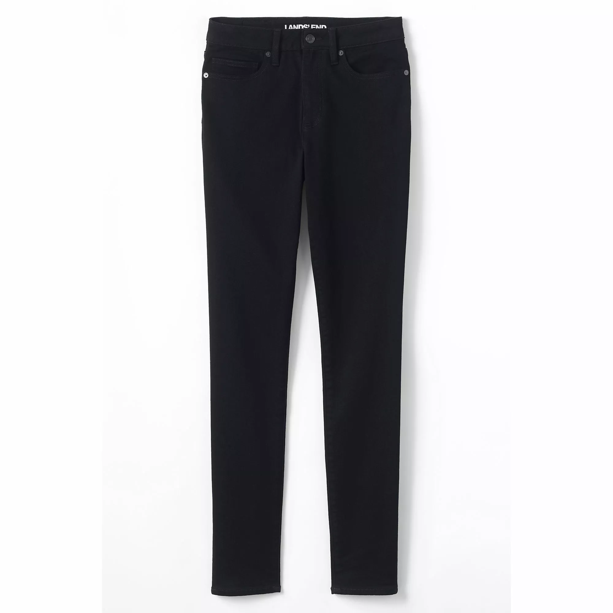 Lands' End Women's Curvy Mid Rise Skinny Jeans - Black - Image 5