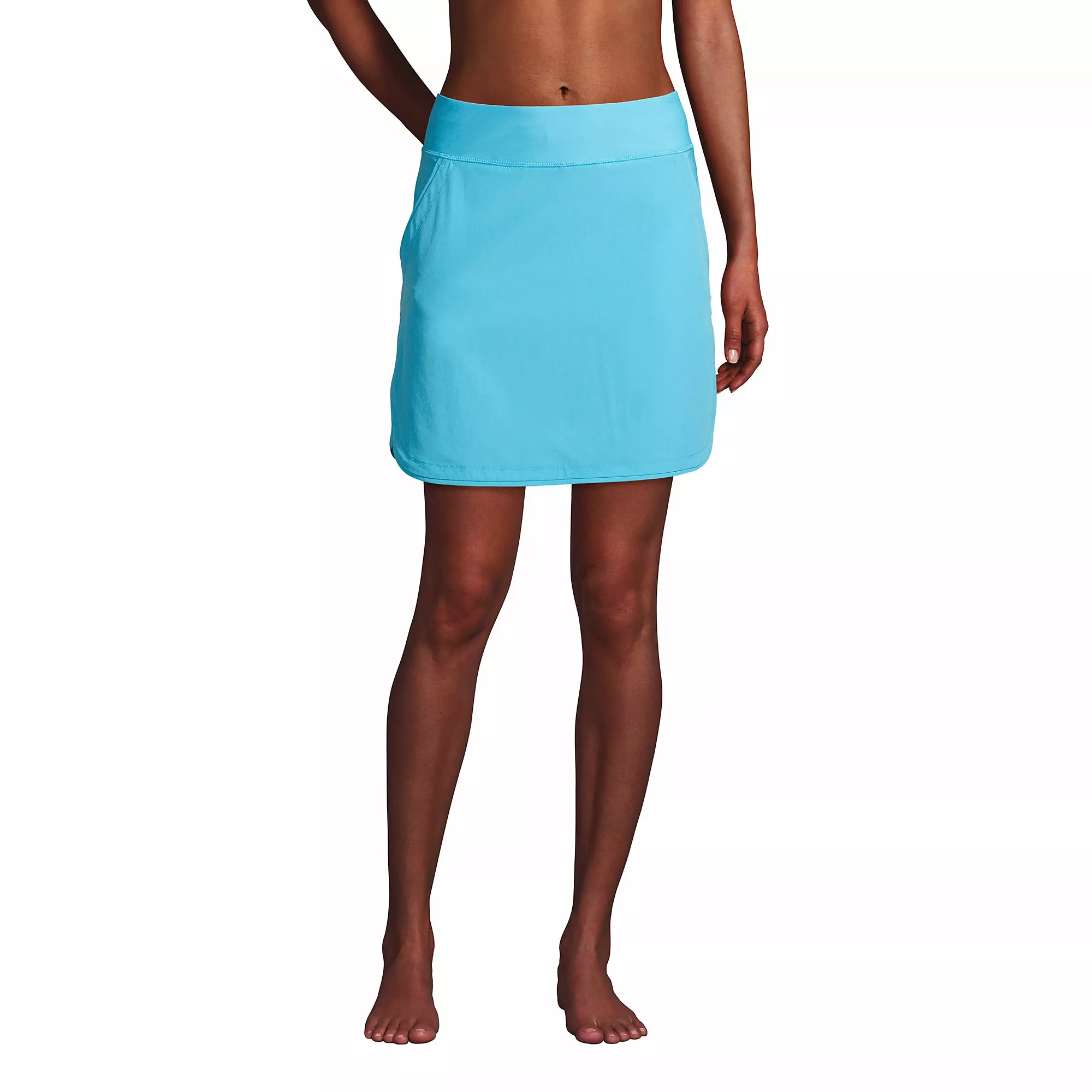 Lands' End Women's Quick Dry Elastic Waist Active Board Skort Swim Skirt - Image 4