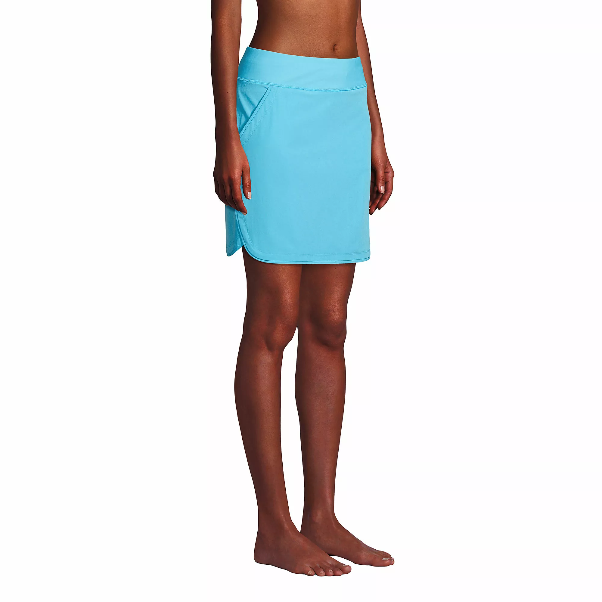 Lands' End Women's Quick Dry Elastic Waist Active Board Skort Swim Skirt - Image 5