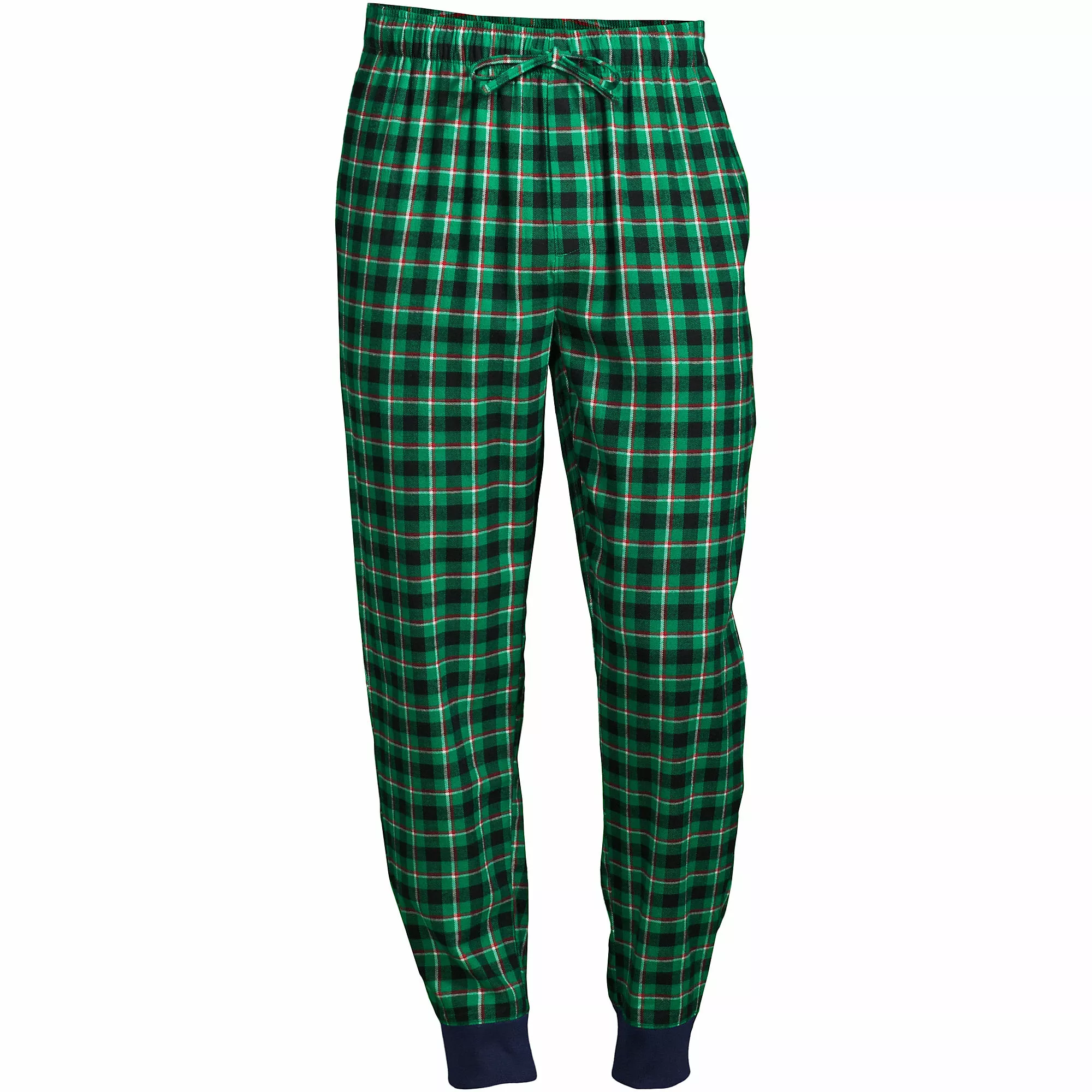 Lands' End Men's Big And Tall Flannel Jogger Pajama Pants - Image 4