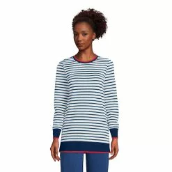 Lands' End Women's Serious Sweats Crewneck Long Sleeve Sweatshirt Tunic