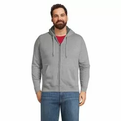 Lands' End Men's Big And Tall Serious Sweats Full Zip Sherpa Fleece Hoodie