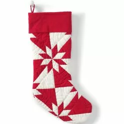 Lands' End Patchwork Personalized Christmas Stocking