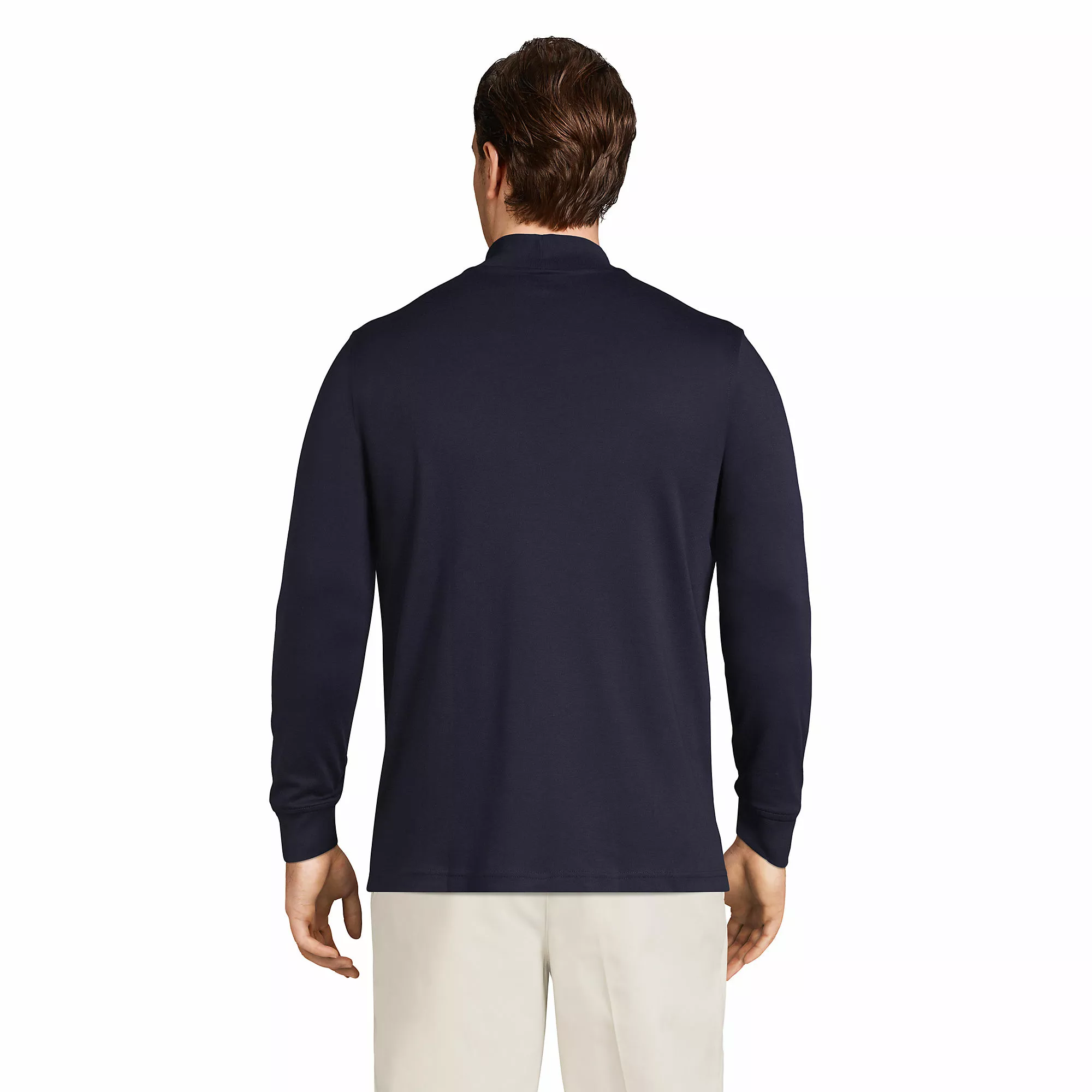 Lands' End Men's Big And Tall Super Soft Supima Mock Turtleneck - Image 2