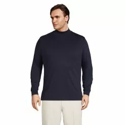 Lands' End Men's Big And Tall Super Soft Supima Mock Turtleneck