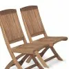 Lands' End Teak Folding Side Patio Chair (Set Of 2)