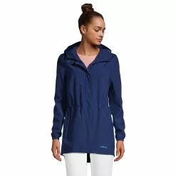 Lands' End Women's Waterproof Hooded Packable Raincoat