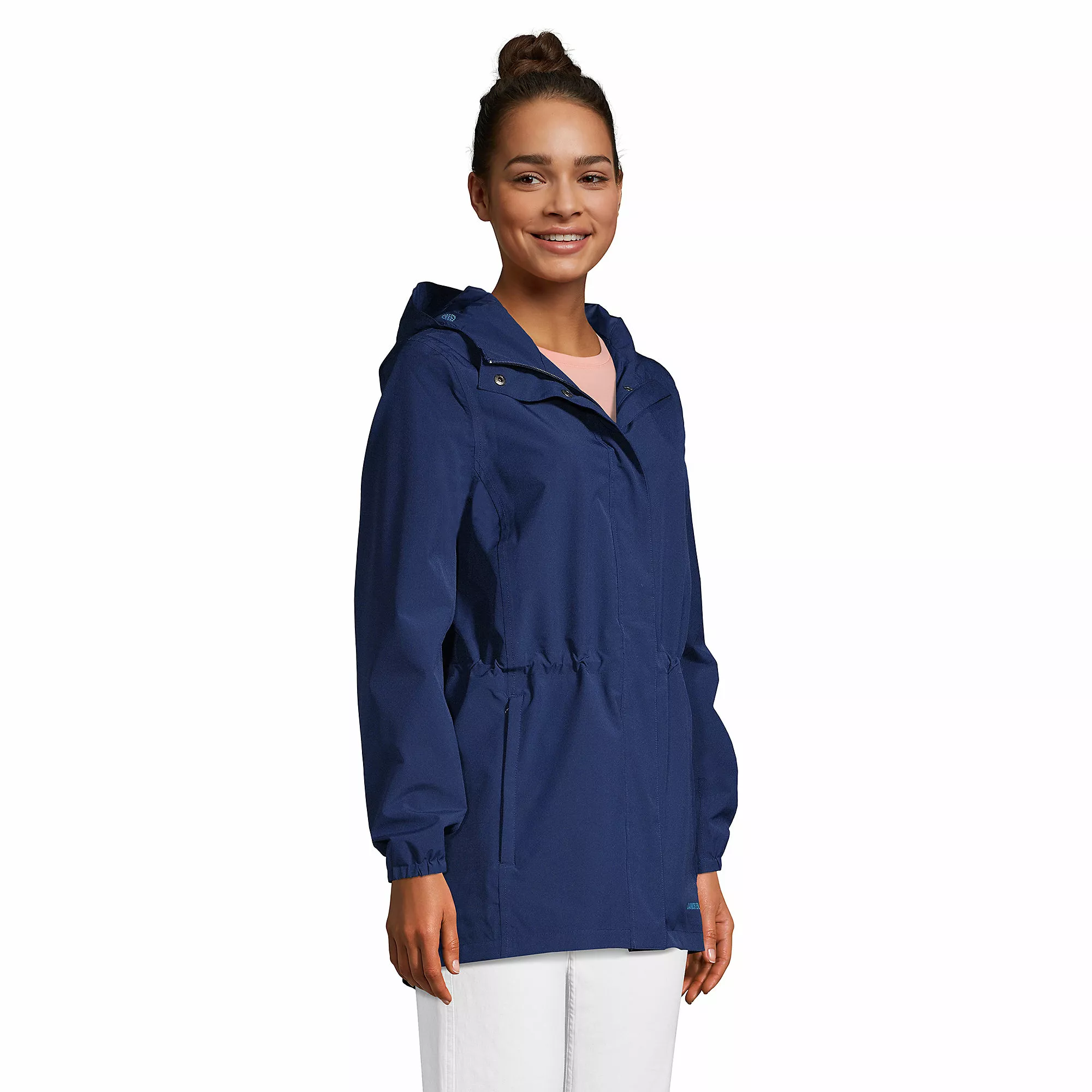Lands' End Women's Waterproof Hooded Packable Raincoat - Image 3