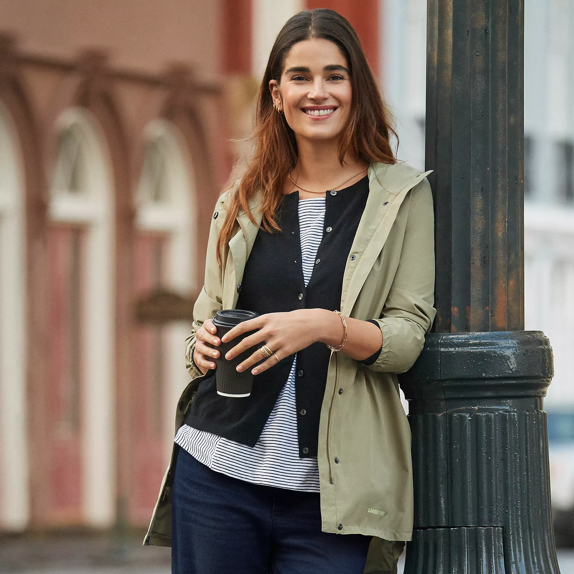 Lands' End Women's Waterproof Hooded Packable Raincoat - Image 10