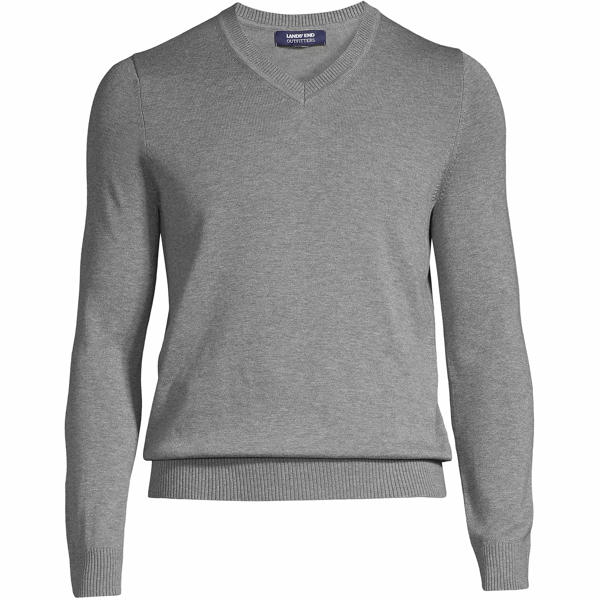 Lands' End Men's Cotton Modal Tailored Fit V-neck Sweater - Image 5