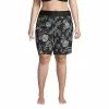 Lands' End Women's Plus Size 9" Quick Dry Elastic Waist Modest Board Swim Cover-up Shorts With Panty Print