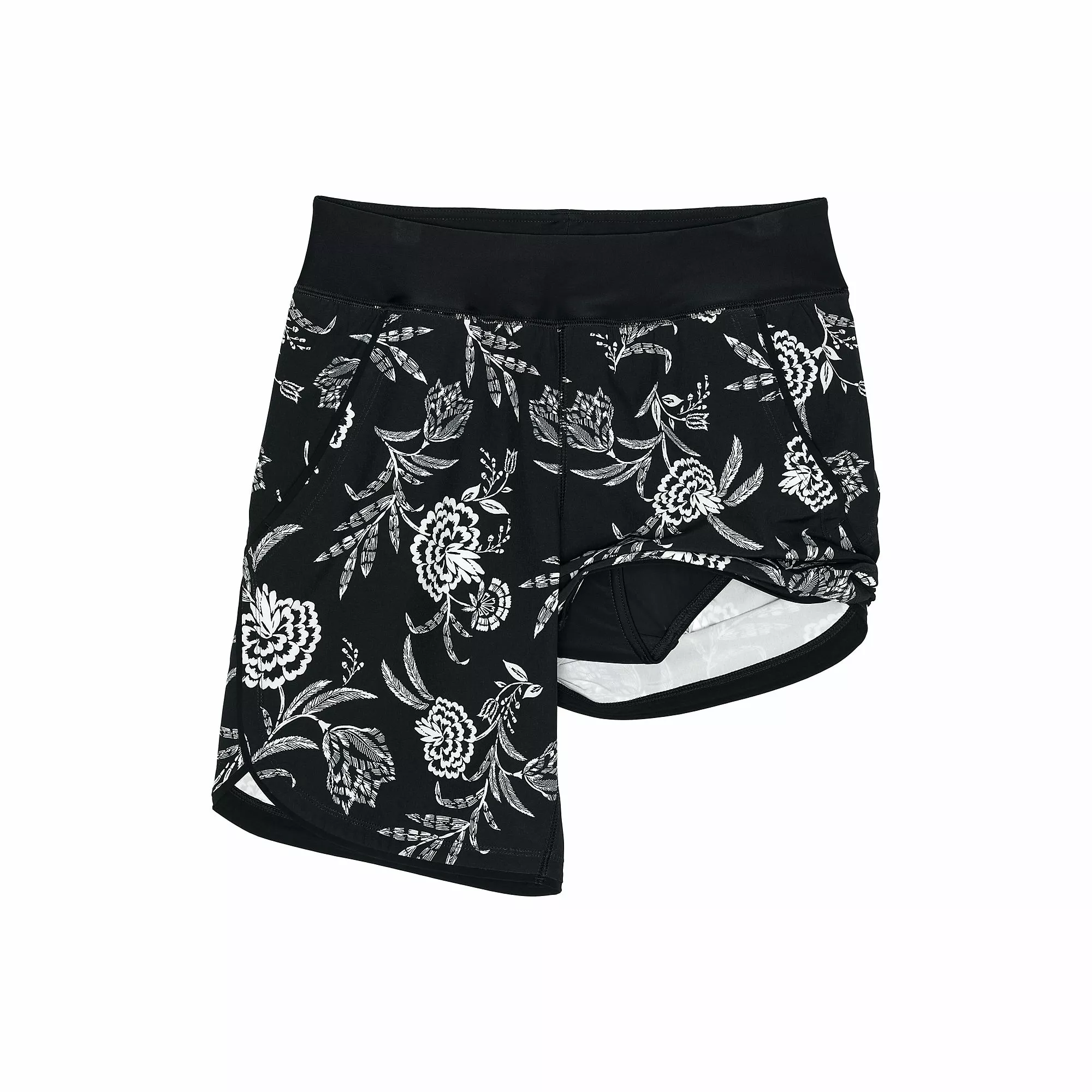 Lands' End Women's 9" Quick Dry Elastic Waist Modest Board Shorts Swim Cover-up Shorts With Panty Print - Image 4