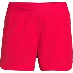 Lands' End Women's Plus Size 3" Quick Dry Elastic Waist Board Shorts Swim Cover-up Shorts With Panty