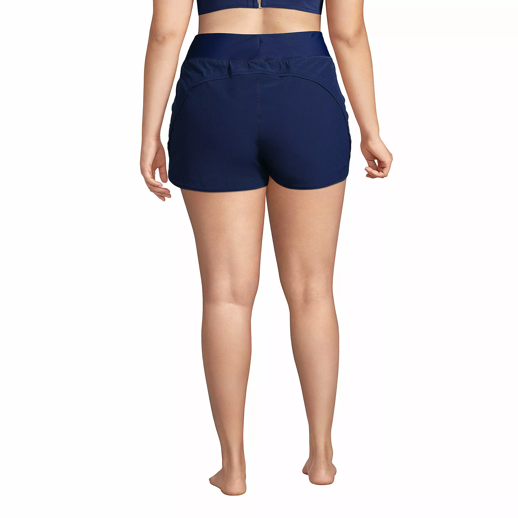 Lands' End Women's Plus Size 3" Quick Dry Elastic Waist Board Shorts Swim Cover-up Shorts - Image 2