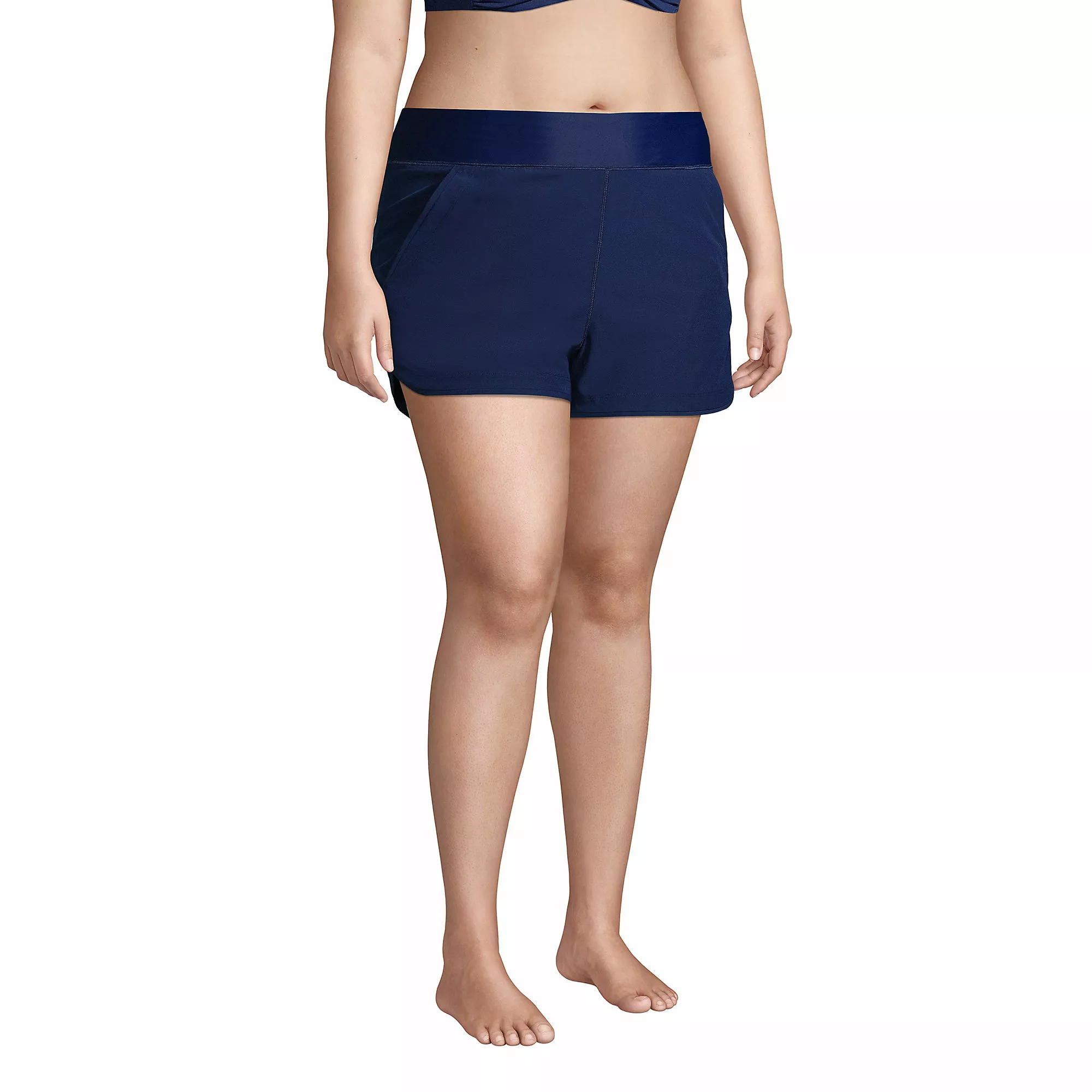 Lands' End Women's Plus Size 3" Quick Dry Elastic Waist Board Shorts Swim Cover-up Shorts - Image 3