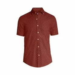 Lands' End Men's Traditional Fit Short Sleeve Essential Lightweight Poplin
