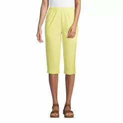 Lands' End Women's Sport Knit High Rise Capri Pants - Print