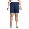 Lands' End Women's Plus Size High Rise Sport Knit Elastic Waist Denim Jean Shorts