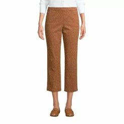 Lands' End Women's Mid Rise Pull On Chino Crop Pants