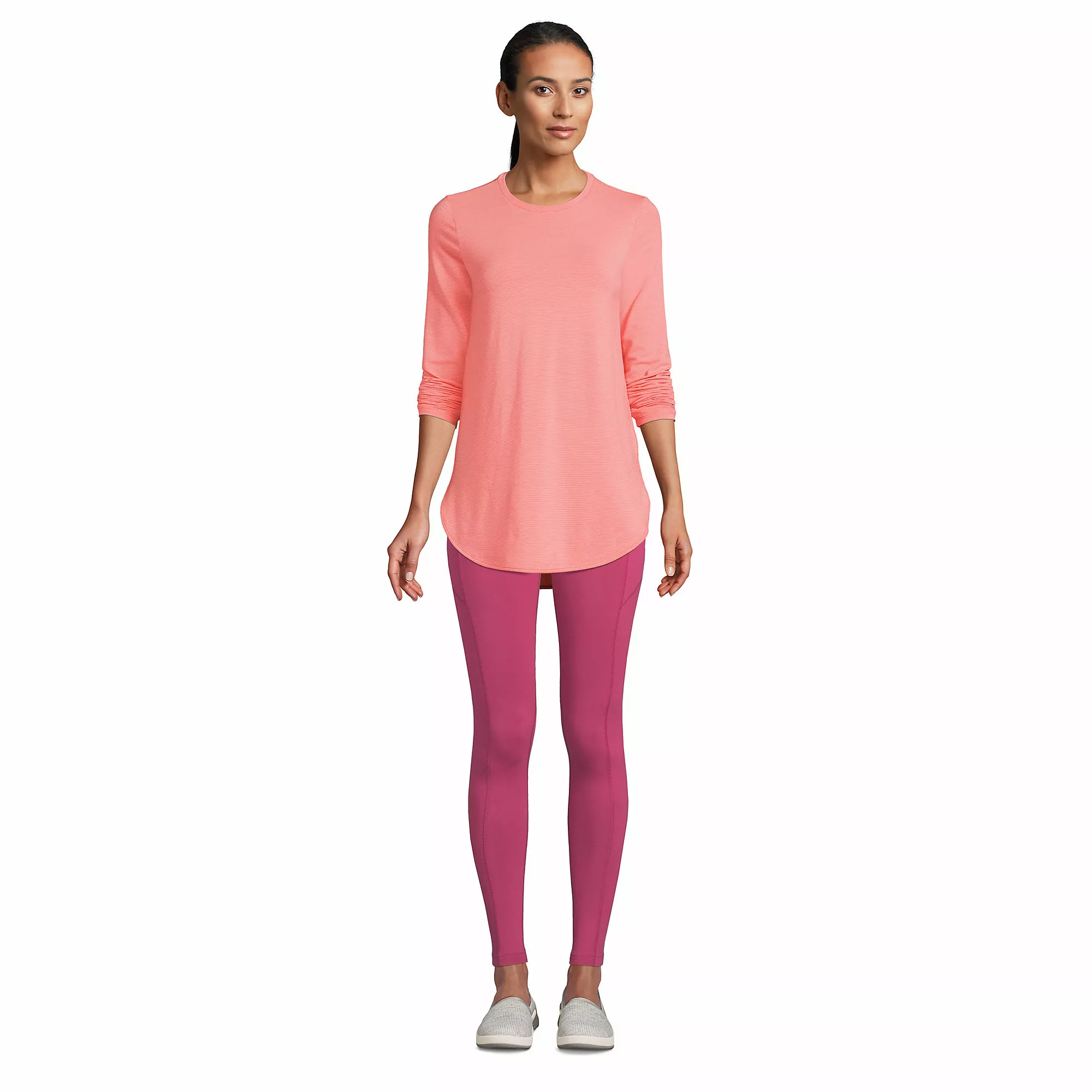 Lands' End Women's Moisture Wicking UPF 50 Sun Long Sleeve Curved Hem Tunic Top - Image 4