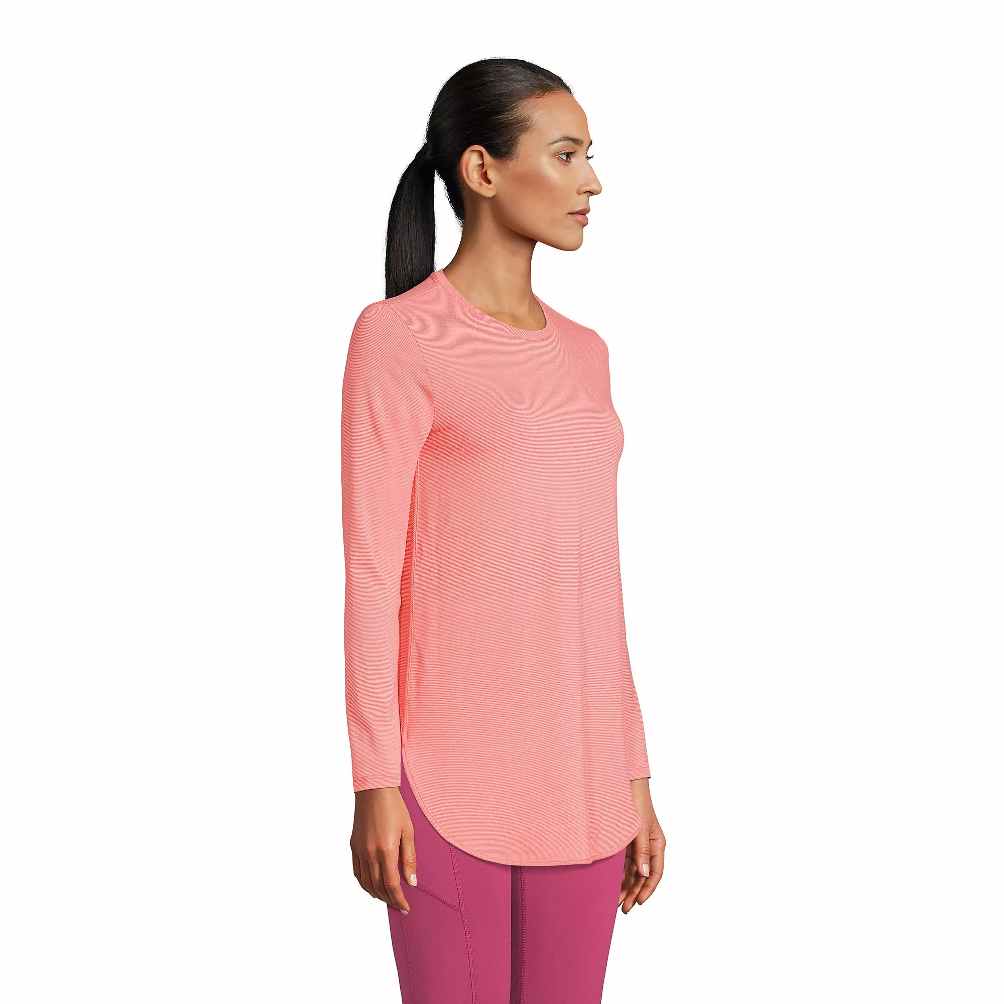 Lands' End Women's Moisture Wicking UPF 50 Sun Long Sleeve Curved Hem Tunic Top - Image 3