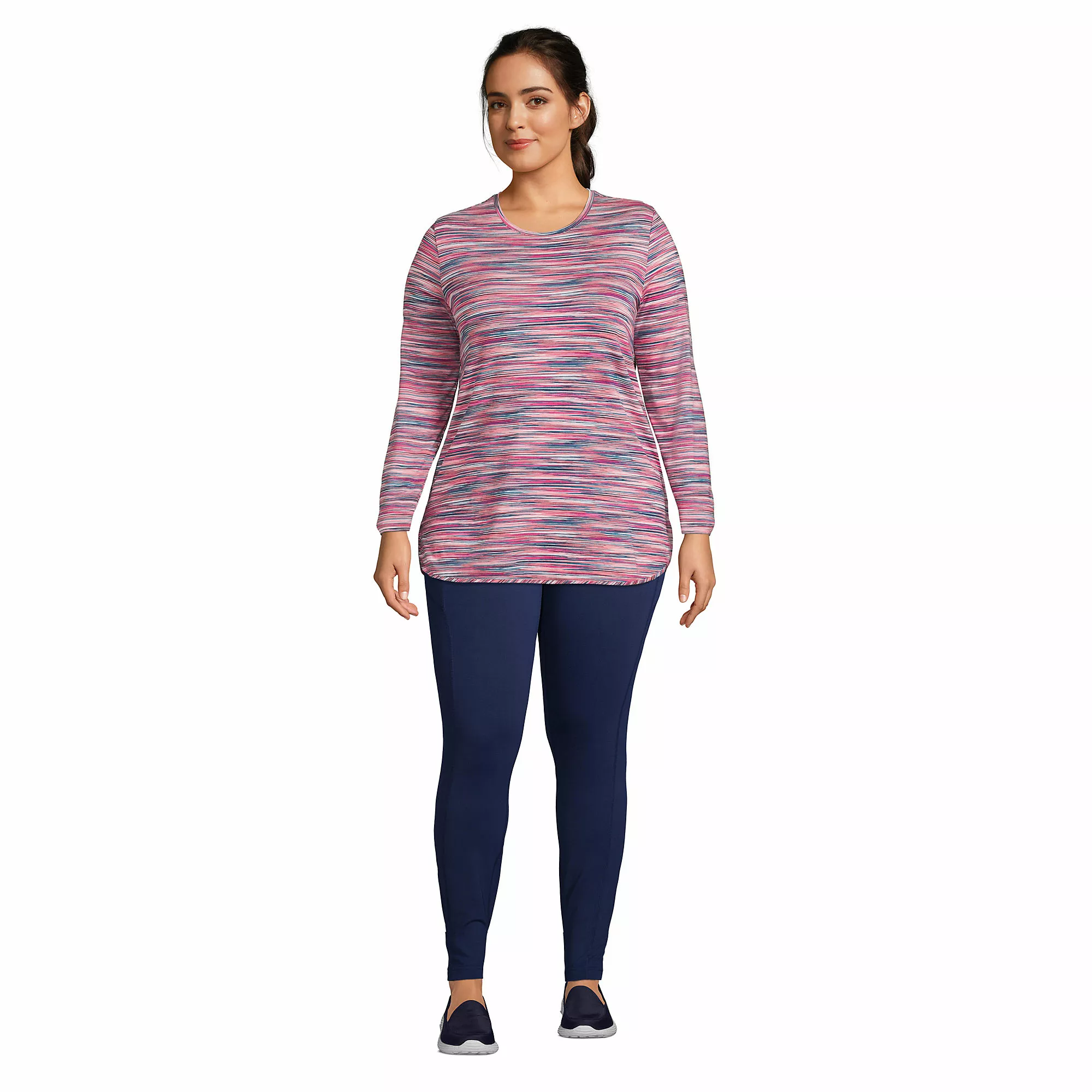 Lands' End Women's Plus Size Moisture Wicking UPF 50 Sun Long Sleeve Curved Hem Tunic Top - Image 4