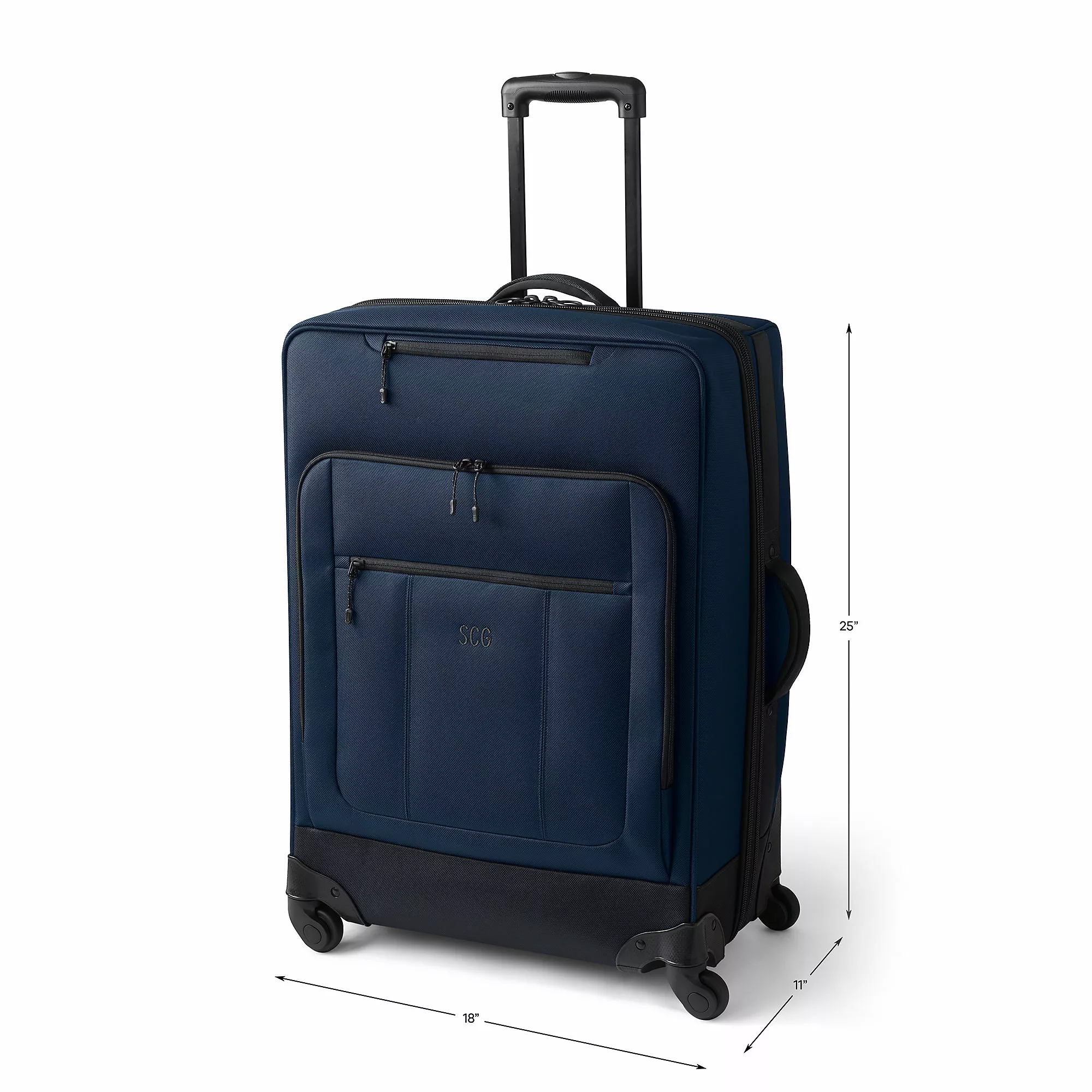 Lands' End Travel Checked Rolling Luggage Bag - Image 5