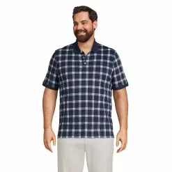 Lands' End Men's Big And Tall Short Sleeve Supima Jacquard Polo Shirt